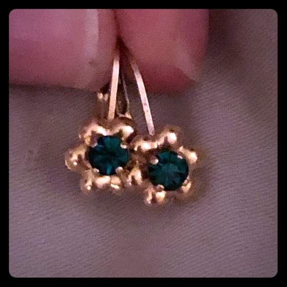 Macy's Jewelry - Beautiful 14k gold and emerald earrings